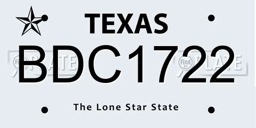 BDC1722 Texas License Plate