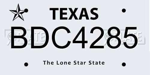 BDC4285 Texas License Plate