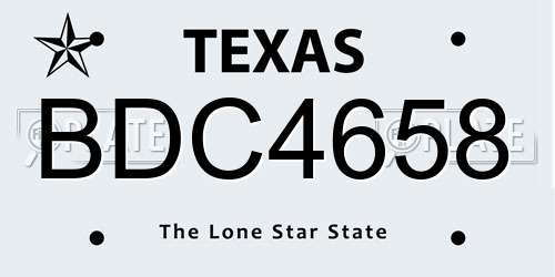 BDC4658 Texas License Plate