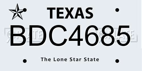 BDC4685 Texas License Plate