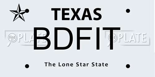 BDFIT Texas License Plate