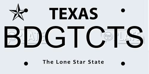 BDGTCTS Texas License Plate
