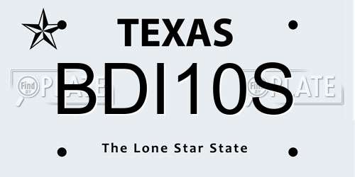 BDI10S Texas License Plate