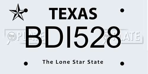 BDI528 Texas License Plate