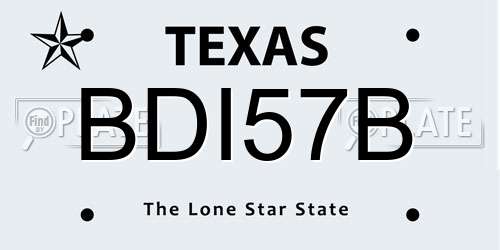 BDI57B Texas License Plate