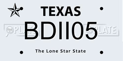 BDII05 Texas License Plate