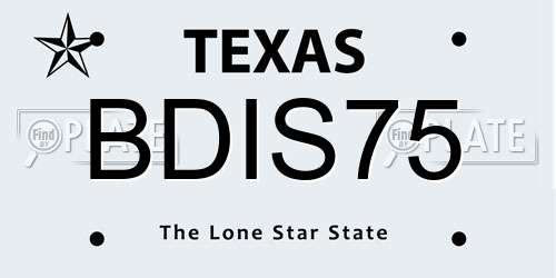 BDIS75 Texas License Plate