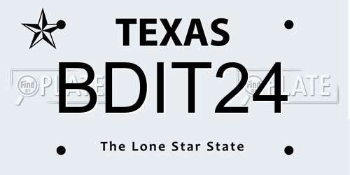 BDIT24 Texas License Plate