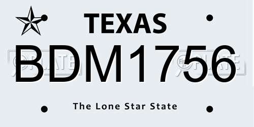BDM1756 Texas License Plate