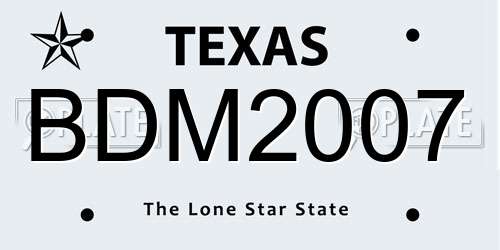 BDM2007 Texas License Plate