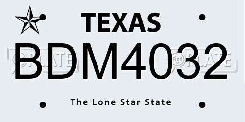 BDM4032 Texas License Plate
