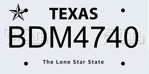 BDM4740 Texas License Plate