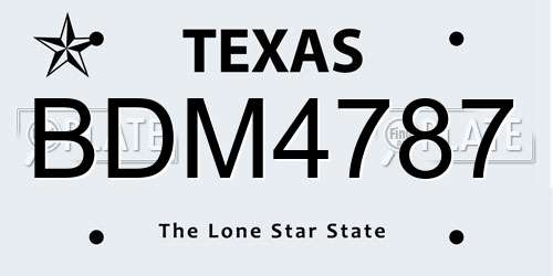 BDM4787 Texas License Plate