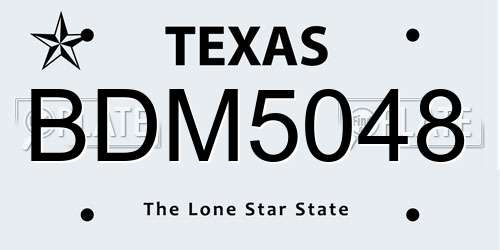 BDM5048 Texas License Plate