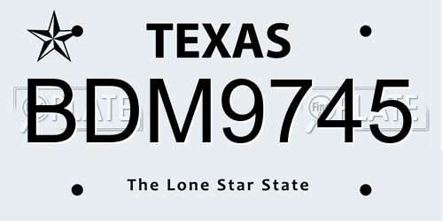 BDM9745 Texas License Plate