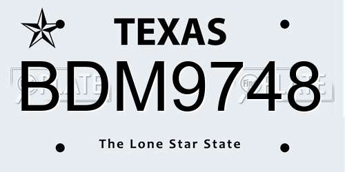 BDM9748 Texas License Plate