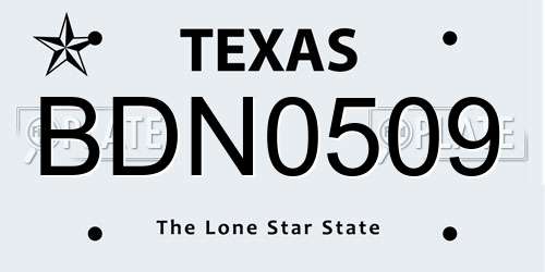 BDN0509 Texas License Plate
