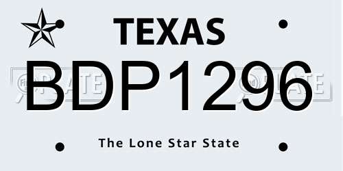 BDP1296 Texas License Plate