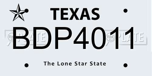BDP4011 Texas License Plate