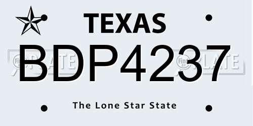 BDP4237 Texas License Plate