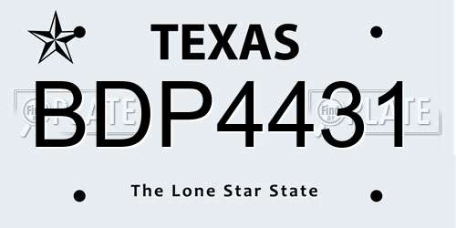 BDP4431 Texas License Plate