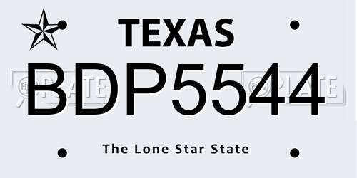 BDP5544 Texas License Plate
