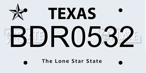 BDR0532 Texas License Plate