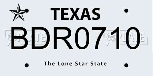 BDR0710 Texas License Plate
