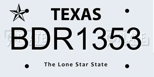 BDR1353 Texas License Plate