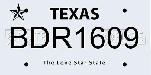 BDR1609 Texas License Plate