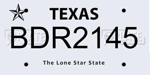 BDR2145 Texas License Plate