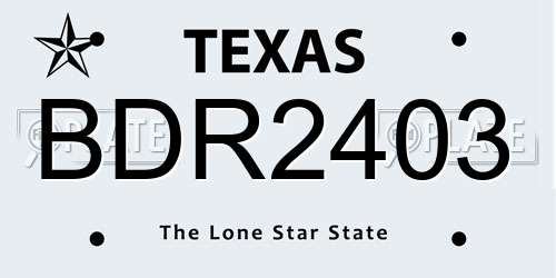 BDR2403 Texas License Plate