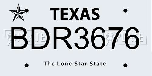 BDR3676 Texas License Plate