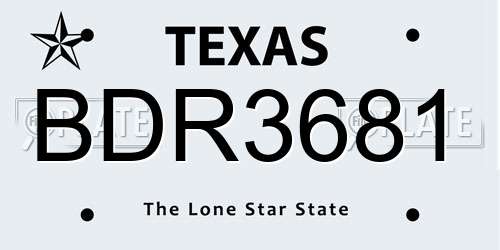 BDR3681 Texas License Plate