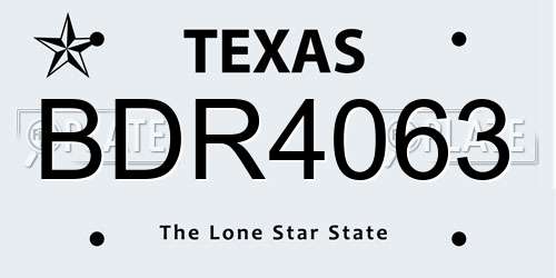 BDR4063 Texas License Plate