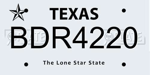 BDR4220 Texas License Plate