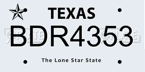 BDR4353 Texas License Plate