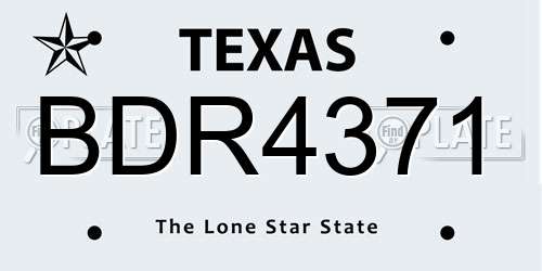 BDR4371 Texas License Plate