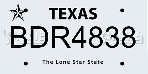 BDR4838 Texas License Plate