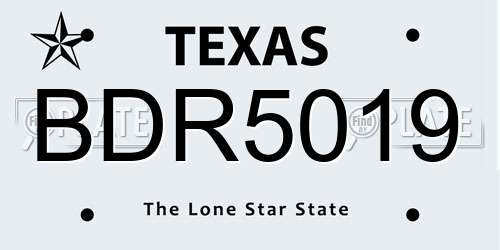 BDR5019 Texas License Plate