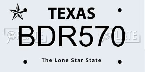 BDR570 Texas License Plate