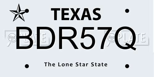 BDR57Q Texas License Plate