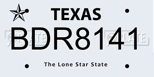 BDR8141 Texas License Plate