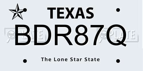 BDR87Q Texas License Plate