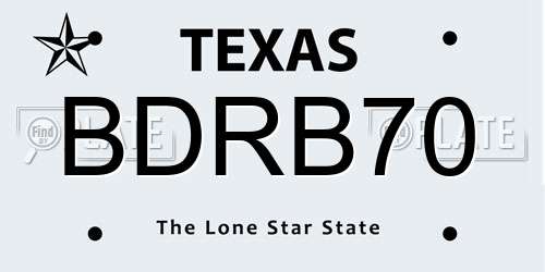 BDRB70 Texas License Plate