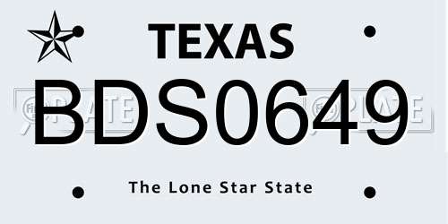 BDS0649 Texas License Plate