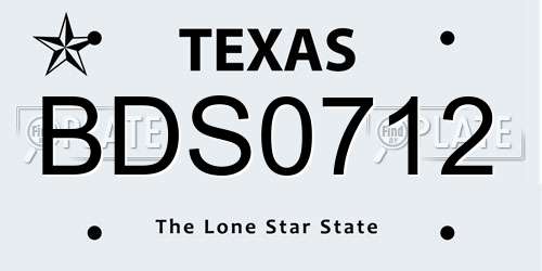 BDS0712 Texas License Plate