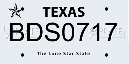 BDS0717 Texas License Plate