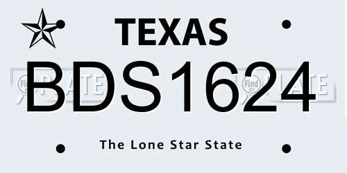 BDS1624 Texas License Plate