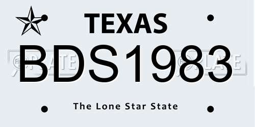BDS1983 Texas License Plate